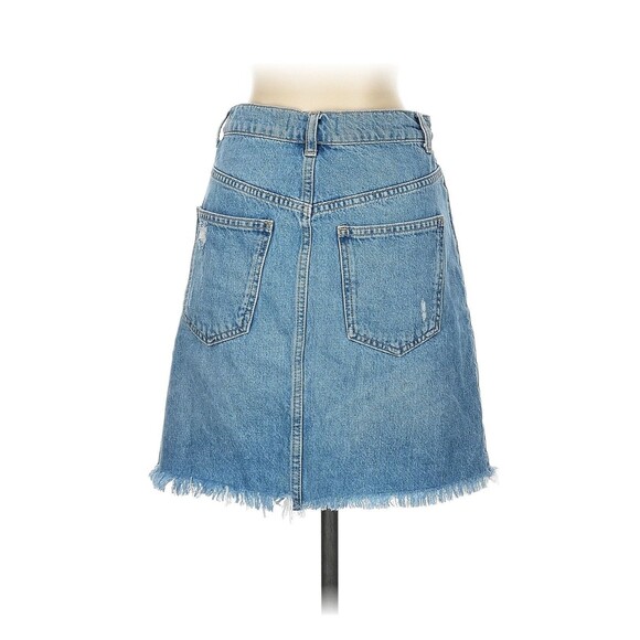 We‎ The Free by Free People Denim Skirt Size 26 Blue Distressed Raw Hem Boho - Picture 2 of 6